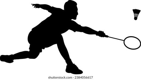 silhouette of a badminton player vector file