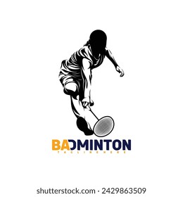 Silhouette badminton player vector illustration design abstract