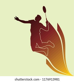 silhouette of badminton sport illustration