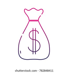 silhouette bag with dollar money symbol currency