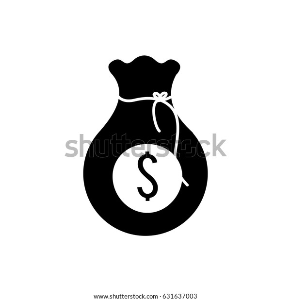Silhouette Bag Money Inside Stock Vector (Royalty Free) 631637003