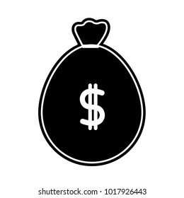 silhouette bag to save cash money with peso symbol