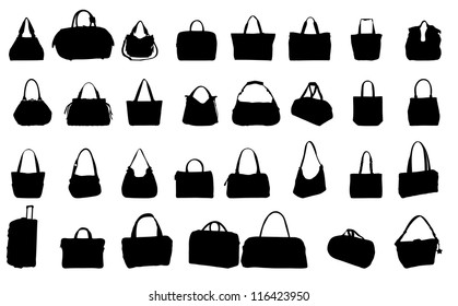 silhouette bag vector illustration