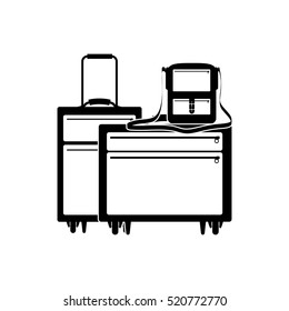 silhouette of baggage and briefcase