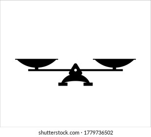the silhouette of balance scale.Isolated Vector Illustration