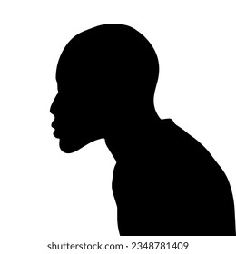  silhouette, bald hunchbacked. Vector stock illustration eps10.