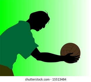 silhouette of a ball player	