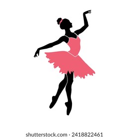 Silhouette of ballerina. Can be used for logo, signage, posters