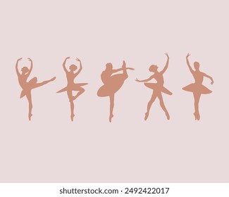 silhouette ballerina in dark pink