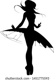 Silhouette of a ballerina. Graphic drawing. Vector.