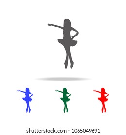 silhouette of ballerina icon. Elements of dance multi colored icons. Premium quality graphic design icon. Simple icon for websites, web design, mobile app, info graphics on white background
