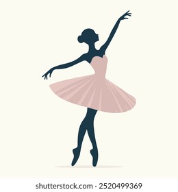 silhouette of ballerina isolated on white background