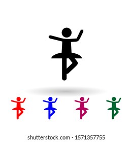 Silhouette of ballerina multi color icon. Simple glyph, flat vector of russia icons for ui and ux, website or mobile application
