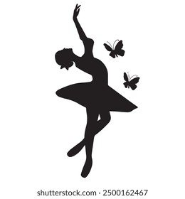 silhouette of a ballerina vector illustration