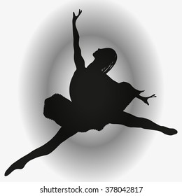 Silhouette of a ballerina. Vector illustration.