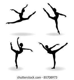 silhouette of a  ballerina, vector illustration