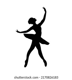 Silhouette of a ballet dancer.