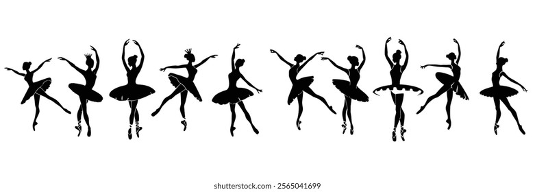 silhouette of ballet dancer shapes