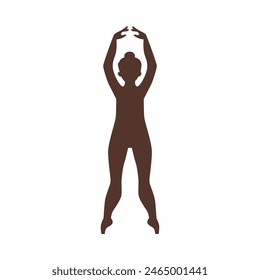 Silhouette of a ballet dancer. Vector illustration of a young ballerina practicing poses.