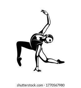 Silhouette Ballet Vektorgrafik Design mit schwarz-weißer Farbe. einfaches und kreatives Design.