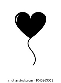 silhouette balloon heart design to love celebration