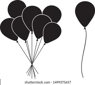 silhouette of balloons vector illustration