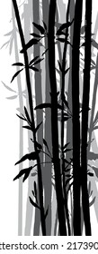 silhouette of bamboo grove, hand drawn vector illustration