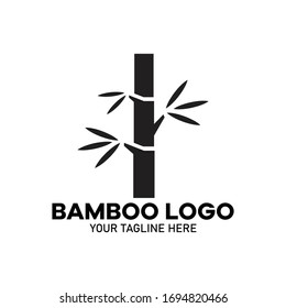 silhouette bamboo logo vector illustration