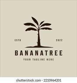 Silhouette Banana Baum Logo Vektorgrafik Vintage Illustration Symbol Grafik Design. Zeichen oder Symbol für tropische Pflanzen für ökologische Landwirte