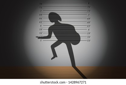 Silhouette of bandit in mugshot