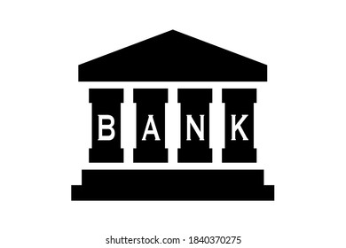 Silhouette of a bank. Vector material.