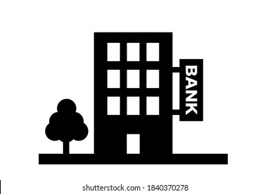 Silhouette of a bank. Vector material.