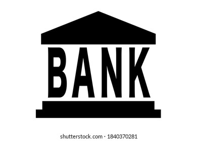 Silhouette of a bank. Vector material.