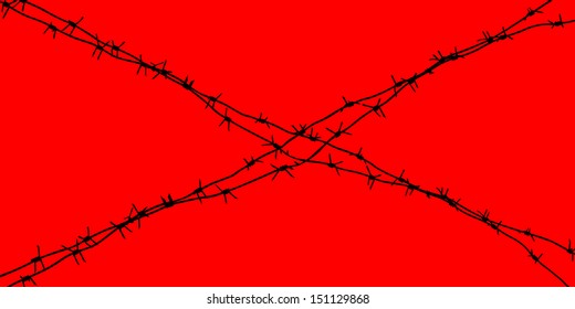 silhouette of the barbed wire