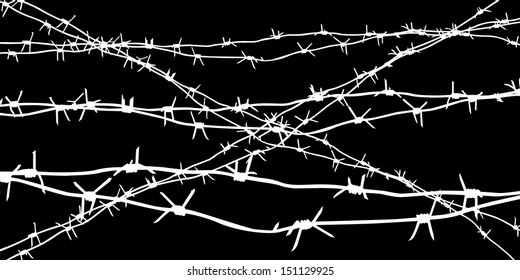 silhouette of the barbed wire
