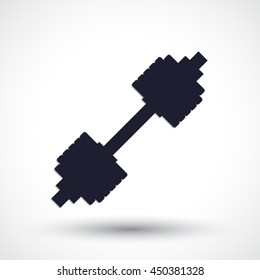 silhouette barbell / vector illustration