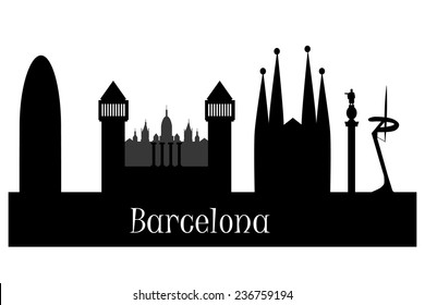 silhouette of barcelona