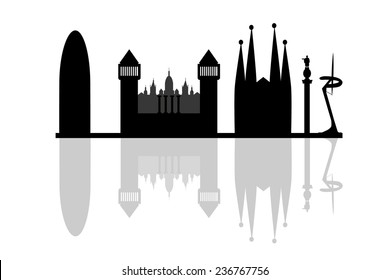 silhouette of barcelona