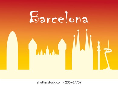 silhouette of barcelona