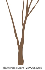 
Silhouette eines kahlen Baumes - Birkenlinden Eiche. Kein Laub. Fallende Blätter. EPS10