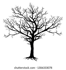 Silhouette Bare Tree, Vector Illustration