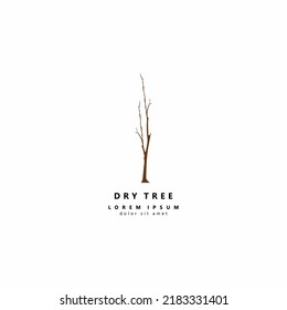Silhouette of a bare tree. Vector illustration isolated on background.