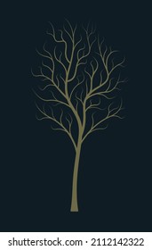 Silhouette de árbol desnudo en invierno