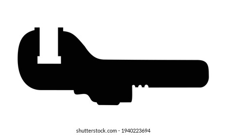 Silhouette base water key tool Drawing plan layout of industrial and home instrument for construction and repair