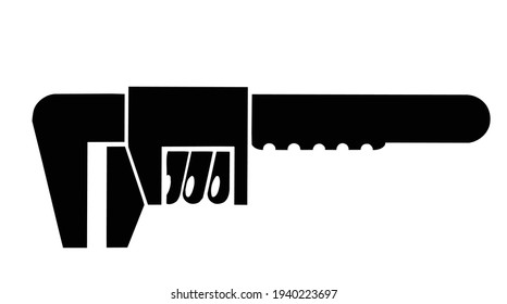 Silhouette base water key tool Drawing plan layout of industrial and home instrument for construction and repair