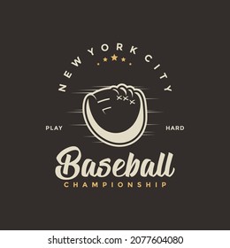 Silhouette Baseball badges logo vector illustration or emblem template