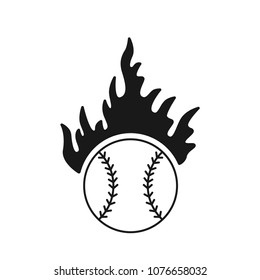 Silhouette Baseball Ball Fire Vector Illustration Stock Vector (Royalty ...