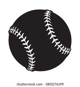 Silhouette of baseball ball Vector illustration