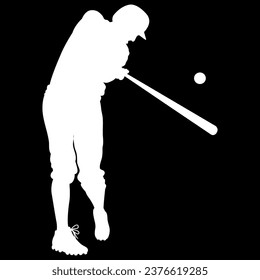 silhouette of a baseball player playing shot