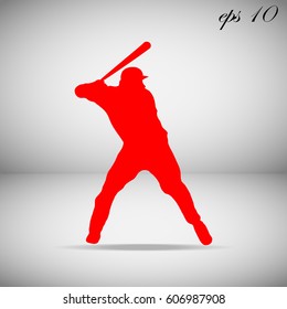 silhouette of a baseball player, popular